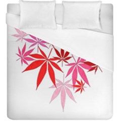 Marijuana Cannabis Rainbow Pink Love Heart Duvet Cover (King Size)