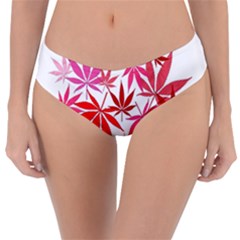 Marijuana Cannabis Rainbow Pink Love Heart Reversible Classic Bikini Bottoms by Mariart