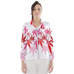 Marijuana Cannabis Rainbow Pink Love Heart Wind Breaker (Women)