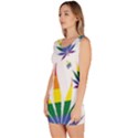 Marijuana Cannabis Rainbow Love Green Yellow Red White Leaf Bodycon Dress View2