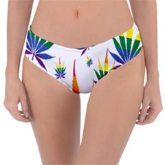 Marijuana Cannabis Rainbow Love Green Yellow Red White Leaf Reversible Classic Bikini Bottoms by Mariart