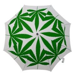 Marijuana Weed Drugs Neon Cannabis Green Leaf Sign Hook Handle Umbrellas (small) by Mariart