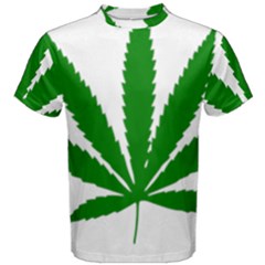 Marijuana Weed Drugs Neon Cannabis Green Leaf Sign Men s Cotton Tee