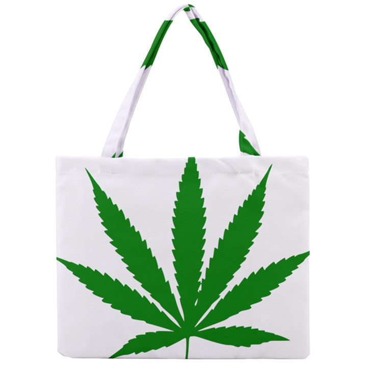 Marijuana Weed Drugs Neon Cannabis Green Leaf Sign Mini Tote Bag