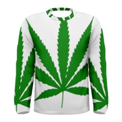 Marijuana Weed Drugs Neon Cannabis Green Leaf Sign Men s Long Sleeve Tee by Mariart