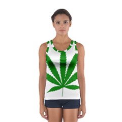 Marijuana Weed Drugs Neon Cannabis Green Leaf Sign Sport Tank Top 