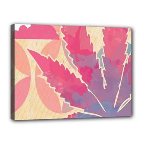 Marijuana Heart Cannabis Rainbow Pink Cloud Canvas 16  x 12 