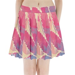 Marijuana Heart Cannabis Rainbow Pink Cloud Pleated Mini Skirt