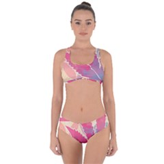 Marijuana Heart Cannabis Rainbow Pink Cloud Criss Cross Bikini Set