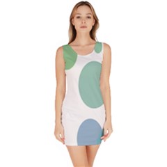 Polka Dots Blue Green White Bodycon Dress