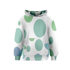 Polka Dots Blue Green White Kids  Pullover Hoodie