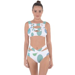 Polka Dots Blue Green White Bandaged Up Bikini Set  by Mariart