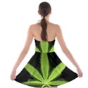 Marijuana Weed Drugs Neon Green Black Light Strapless Bra Top Dress View2
