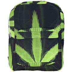 Marijuana Weed Drugs Neon Green Black Light Full Print Backpack
