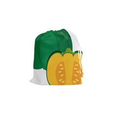 Pumpkin Peppers Green Yellow Drawstring Pouches (small) 
