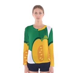 Pumpkin Peppers Green Yellow Women s Long Sleeve Tee