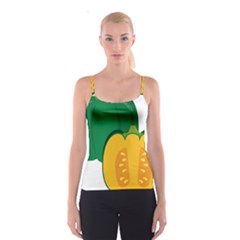 Pumpkin Peppers Green Yellow Spaghetti Strap Top by Mariart