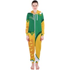 Pumpkin Peppers Green Yellow Hooded Jumpsuit (ladies) 