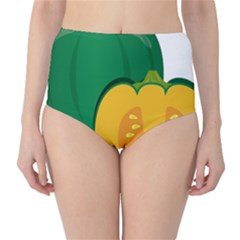 Pumpkin Peppers Green Yellow High-waist Bikini Bottoms
