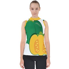 Pumpkin Peppers Green Yellow Shell Top by Mariart