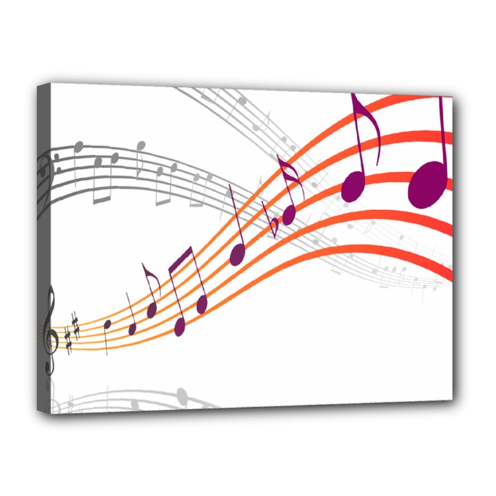 Musical Net Purpel Orange Note Canvas 16  x 12 