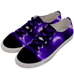 Purple Black Star Neon Light Space Galaxy Men s Low Top Canvas Sneakers
