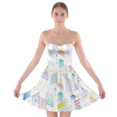 Layer Capital City Building Strapless Bra Top Dress by Mariart