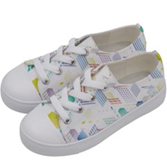 Layer Capital City Building Kids  Low Top Canvas Sneakers by Mariart