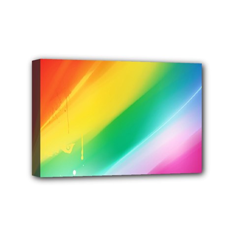 Red Yellow White Pink Green Blue Rainbow Color Mix Mini Canvas 6  X 4  by Mariart