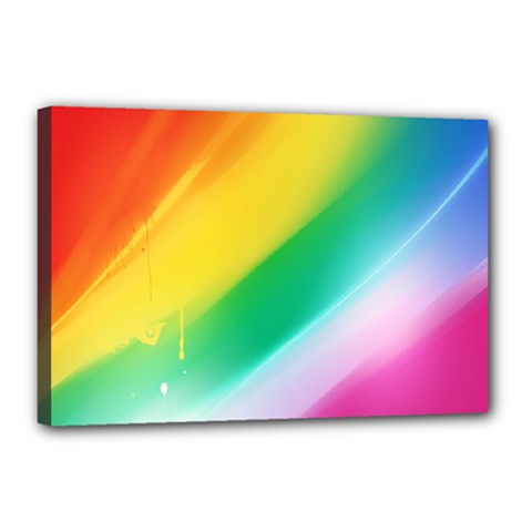 Red Yellow White Pink Green Blue Rainbow Color Mix Canvas 18  X 12 
