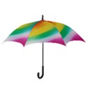 Red Yellow White Pink Green Blue Rainbow Color Mix Hook Handle Umbrellas (Medium) View3