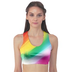 Red Yellow White Pink Green Blue Rainbow Color Mix Sports Bra by Mariart