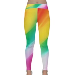 Red Yellow White Pink Green Blue Rainbow Color Mix Classic Yoga Leggings by Mariart