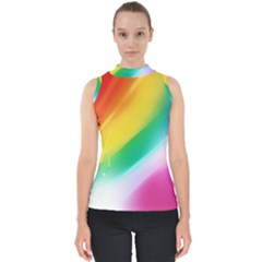 Red Yellow White Pink Green Blue Rainbow Color Mix Shell Top by Mariart
