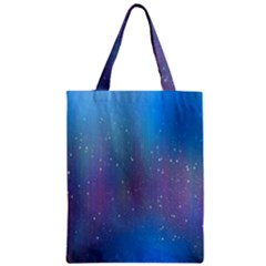 Rain Star Planet Galaxy Blue Sky Purple Blue Zipper Classic Tote Bag