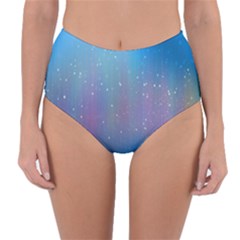 Rain Star Planet Galaxy Blue Sky Purple Blue Reversible High-waist Bikini Bottoms