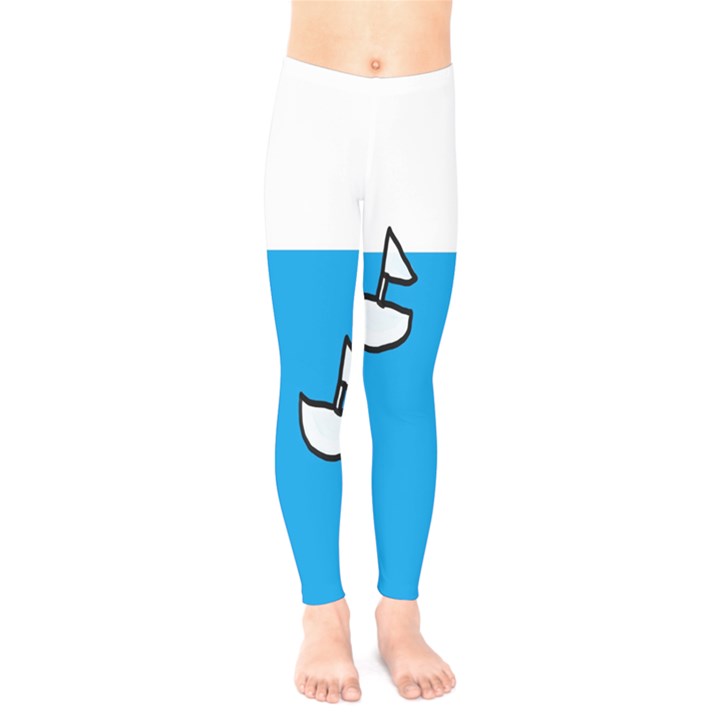 Ship Sea Beack Sun Blue Sky White Water Kids  Legging