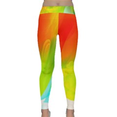 Red Yellow Green Blue Rainbow Color Mix Classic Yoga Leggings