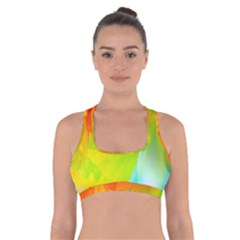 Red Yellow Green Blue Rainbow Color Mix Cross Back Sports Bra by Mariart