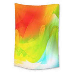 Red Yellow Green Blue Rainbow Color Mix Large Tapestry