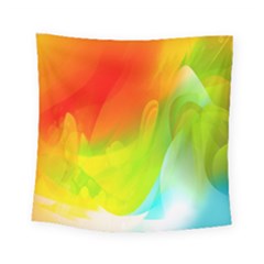 Red Yellow Green Blue Rainbow Color Mix Square Tapestry (small)