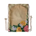 Rose Sunflower Star Floral Flower Frame Green Leaf Drawstring Bag (Small) View1