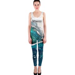 Sea Wave Waves Beach Water Blue Sky Onepiece Catsuit by Mariart