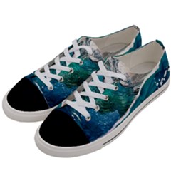 Sea Wave Waves Beach Water Blue Sky Women s Low Top Canvas Sneakers by Mariart