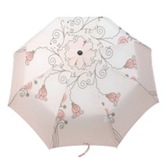 Simple Flower Polka Dots Pink Folding Umbrellas