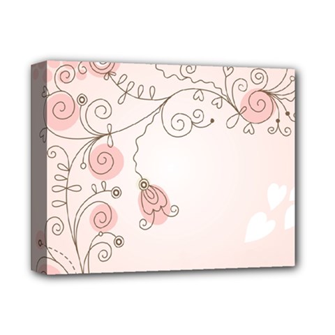 Simple Flower Polka Dots Pink Deluxe Canvas 14  X 11 