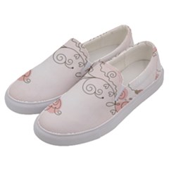 Simple Flower Polka Dots Pink Men s Canvas Slip Ons by Mariart