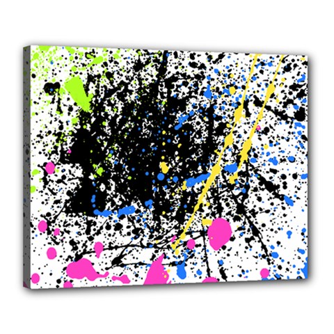 Spot Paint Pink Black Green Yellow Blue Sexy Canvas 20  x 16 