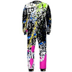 Spot Paint Pink Black Green Yellow Blue Sexy OnePiece Jumpsuit (Men) 