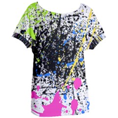 Spot Paint Pink Black Green Yellow Blue Sexy Women s Oversized Tee